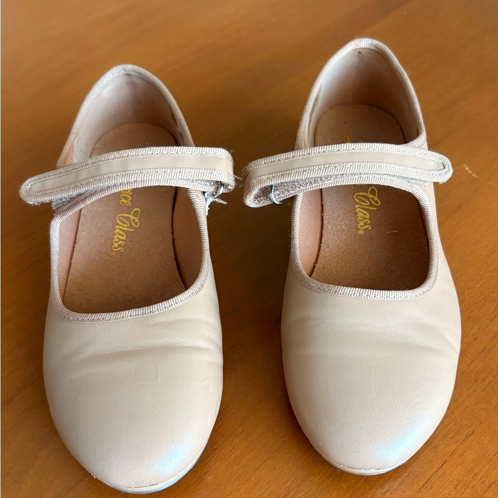 Dance Class Cream Mary Jane Flats with Velcro Strap